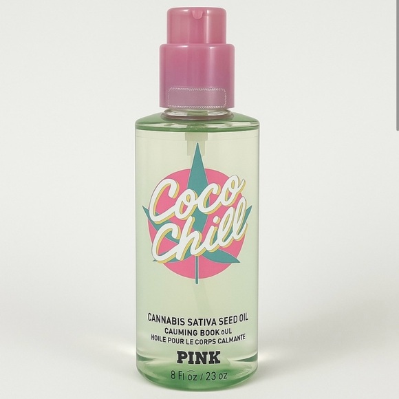 PINK Victoria's Secret Coco Chill Body Oil - Green and Pink